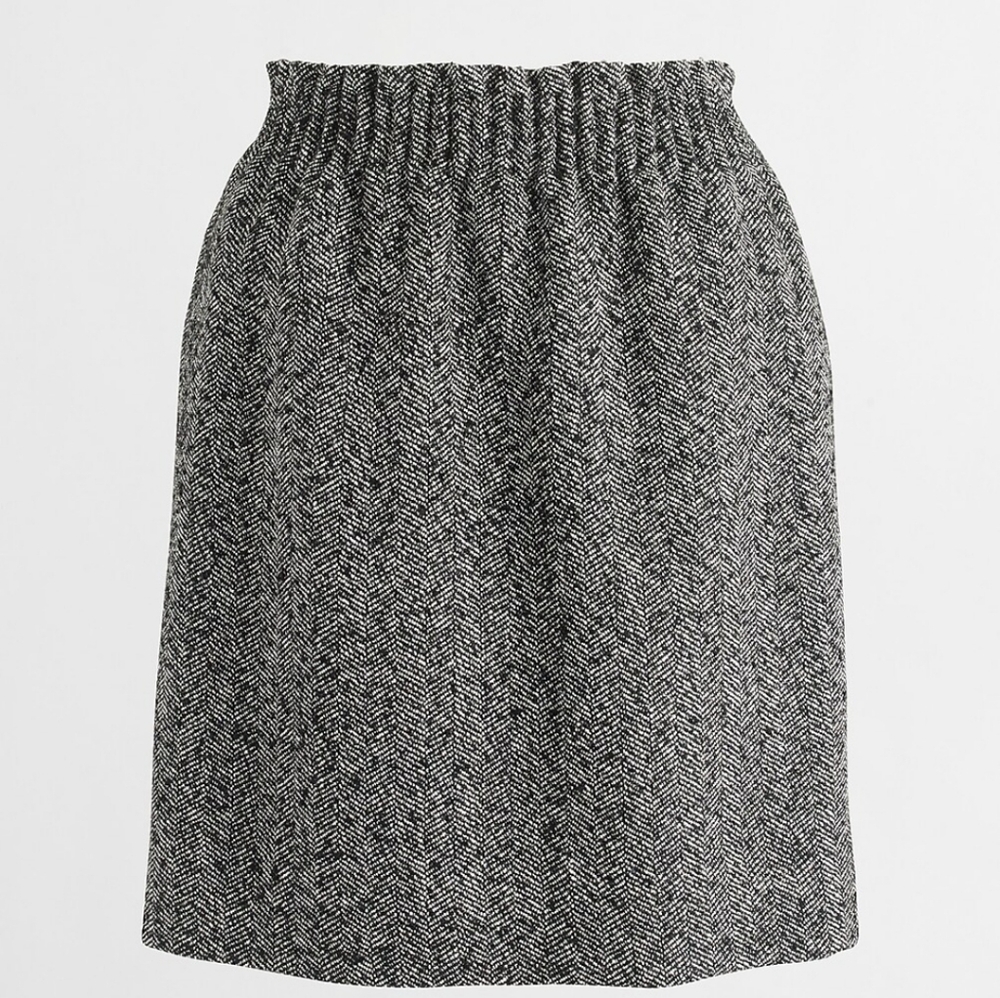 J. Crew Black and White A-line Mini Skirt